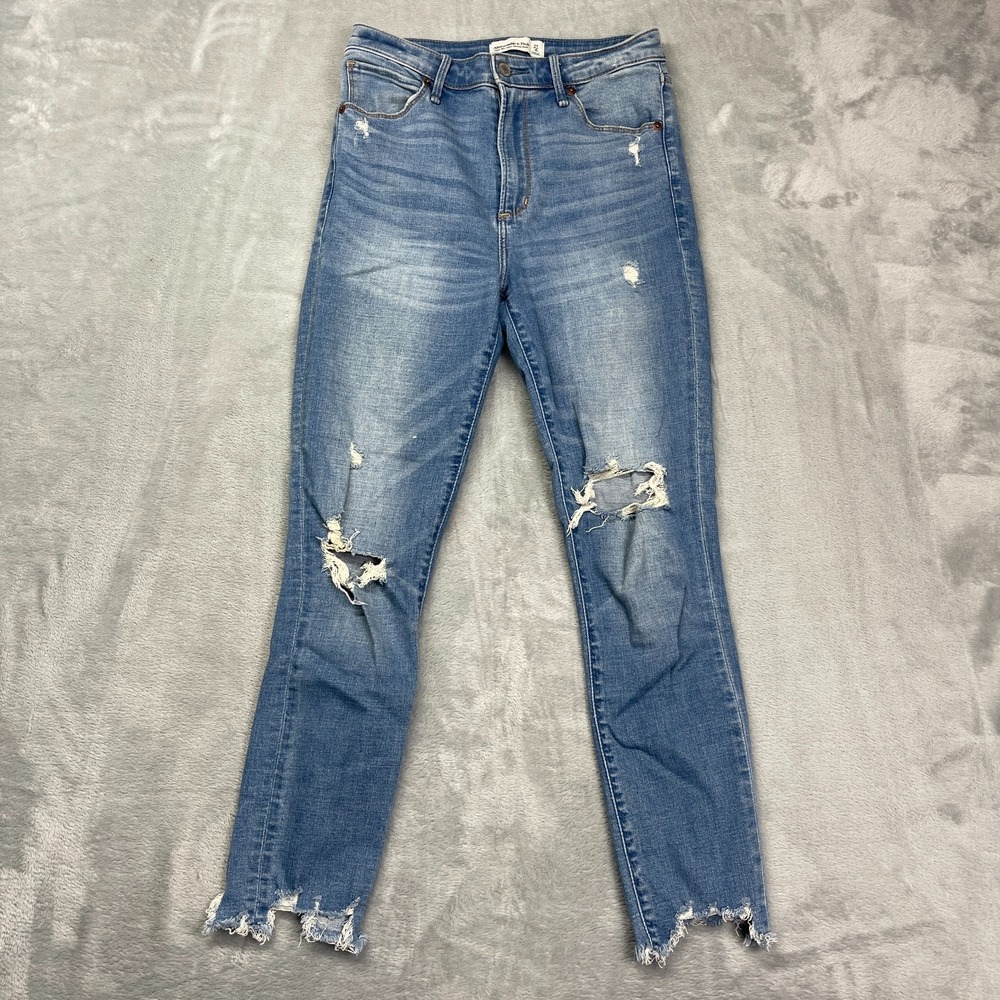Abercrombie & Fitch Jeans Womens 27/4R (27x26) Blue High Rise Ankle Super Skinny